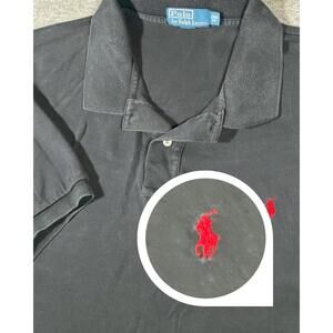 Polo Ralph Lauren Men's Black Short Sleeve Polo Shirt - 2XB Red Pony Logo